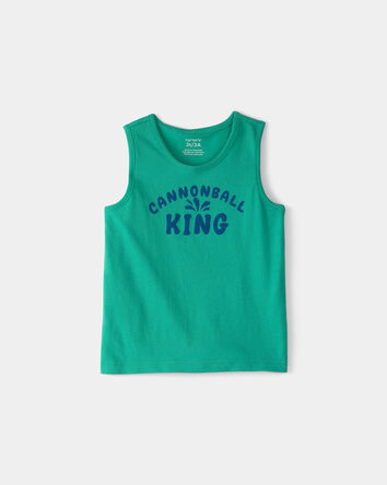 Toddler 'Cannonball King' Graphic Tank - Green, 