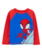 Toddler Boy Marvel&trade; Spider-Man Long-Sleeve Rashguard Swim Top - Red/Blue, image 1 of 2 slides