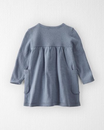 Organic Cotton Ribbed Sweater Knit Dress, 