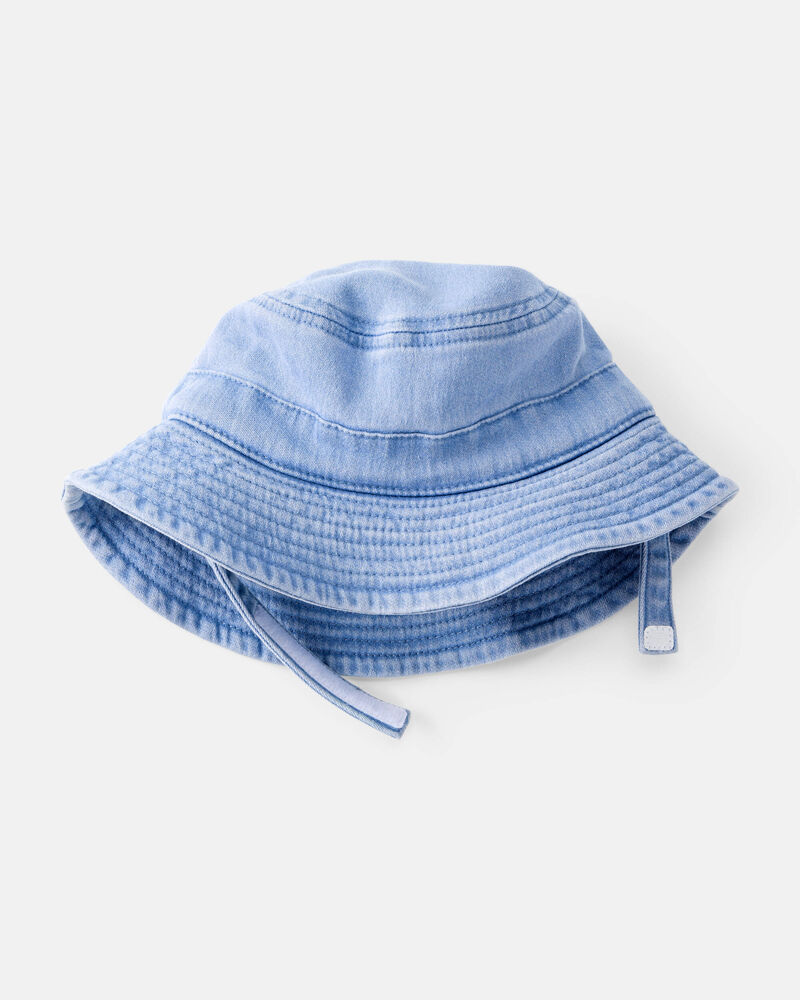 Baby Girl Chambray Bucket Hat - Blue, image 2 of 3 slides