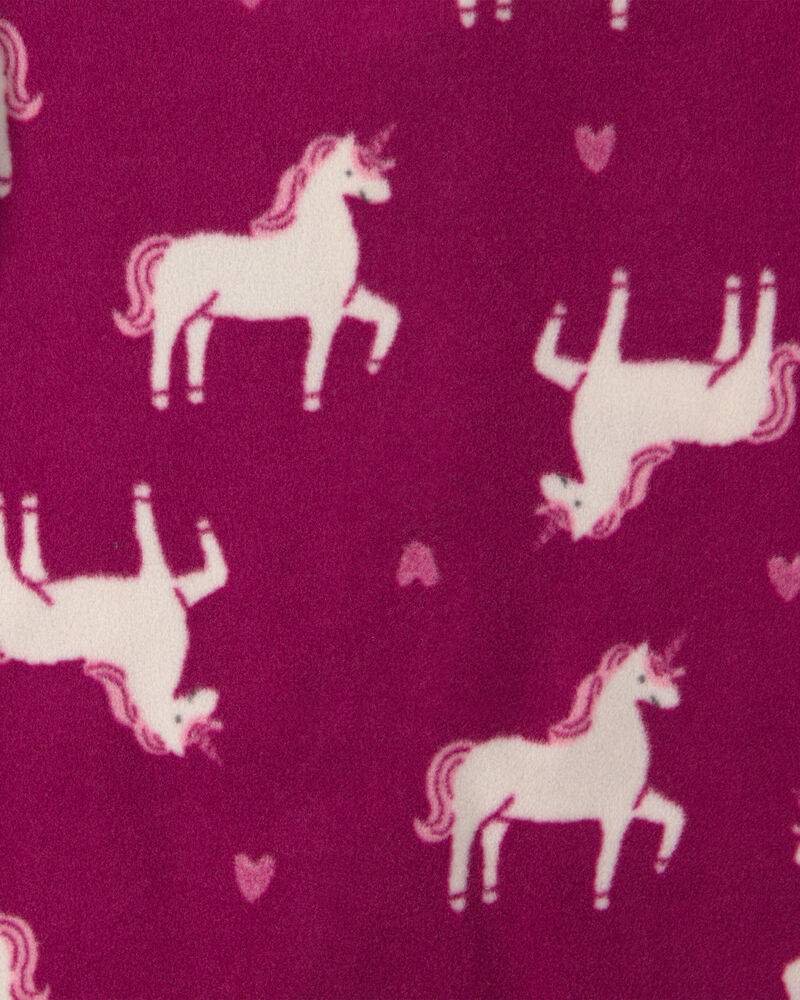 Baby Girl 2-Pack Unicorn Fleece 2-Way Zip Sleepers, image 4 of 5 slides