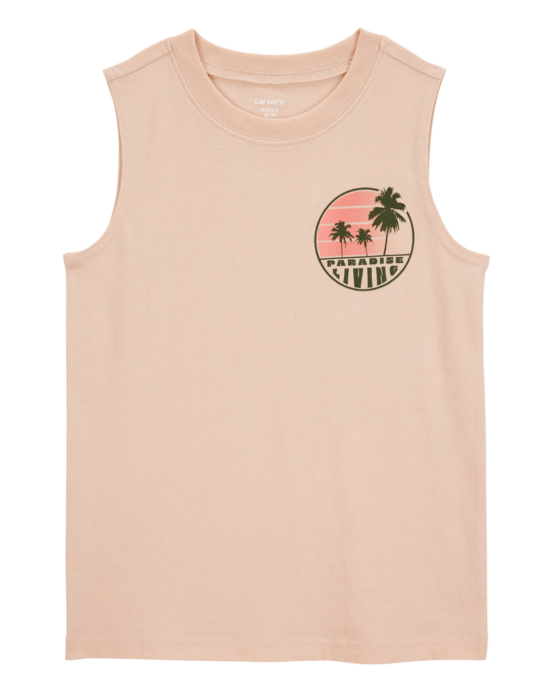 Kid Graphic Surf Tank - Brown, image 1 of 3 slides
