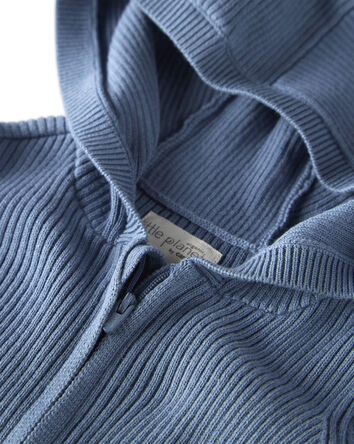 Baby Organic Cotton Ribbed Sweater Knit Jumpsuit, 