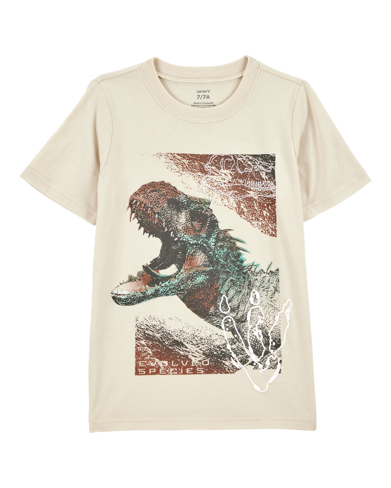 Kid Short-Sleeve Dinosaur Tee - Ivory, image 1 of 3 slides