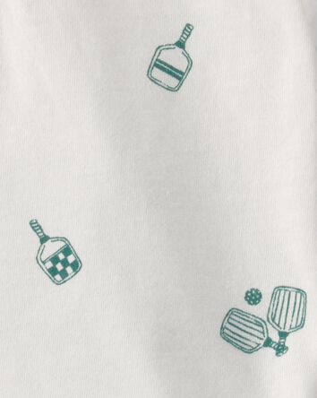 Baby Boy 3-Piece Pickleball Short-Sleeve Top, Bodysuit & Short Set - Grey/Cream, 