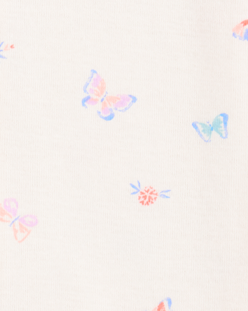 Toddler 1-Piece Butterfly 100% Snug Fit Cotton Romper PJs, 