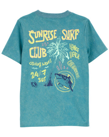 T-shirt imprimé délavé à l’acide Surf club, 
