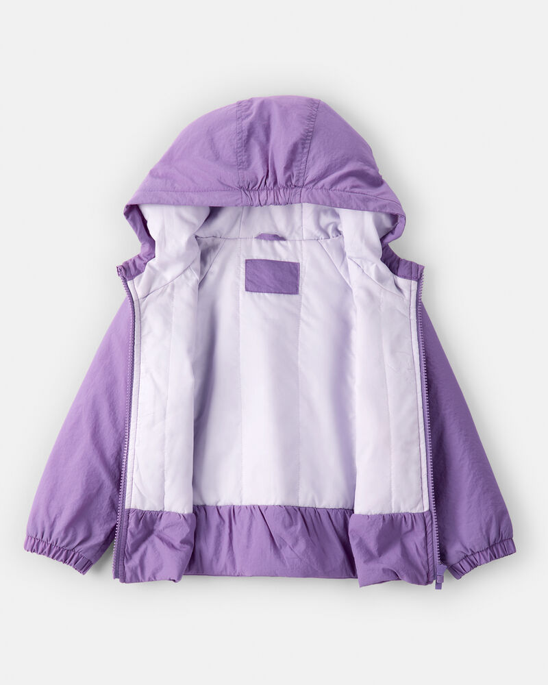Girls Midweight Peplum Jacket - Purple, image 3 of 3 slides