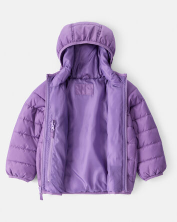 Kid Hooded Puffer Jacket - Purple, 