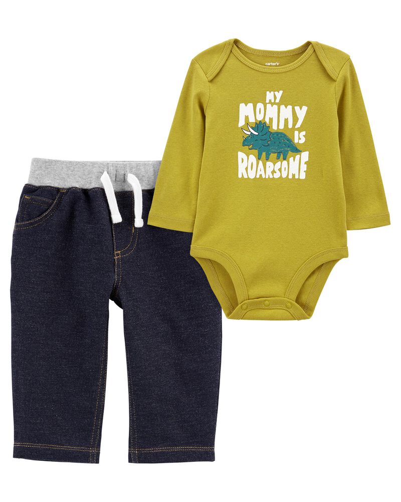 Multi Baby 2Piece LongSleeve Bodysuit Pant Set