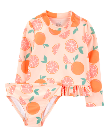 Toddler 2-Piece Orange Slice Rashguard Set , 