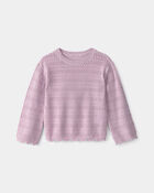 Tout-petit fille - Chandail festonn&eacute; - Mauve, image 1 sur 2 diapositives
