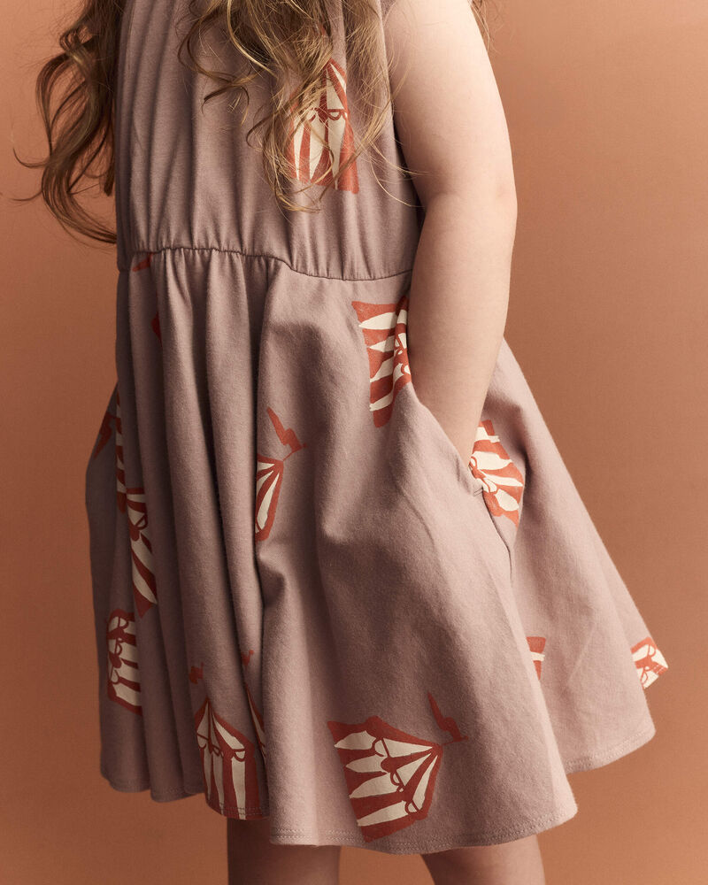 Toddler Girl Avenue Twirl&trade; Dress in Big Top Print - Mauve, image 3 of 6 slides
