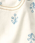 Baby Girl Floral Twill Shorts - Ivory, image 3 of 4 slides