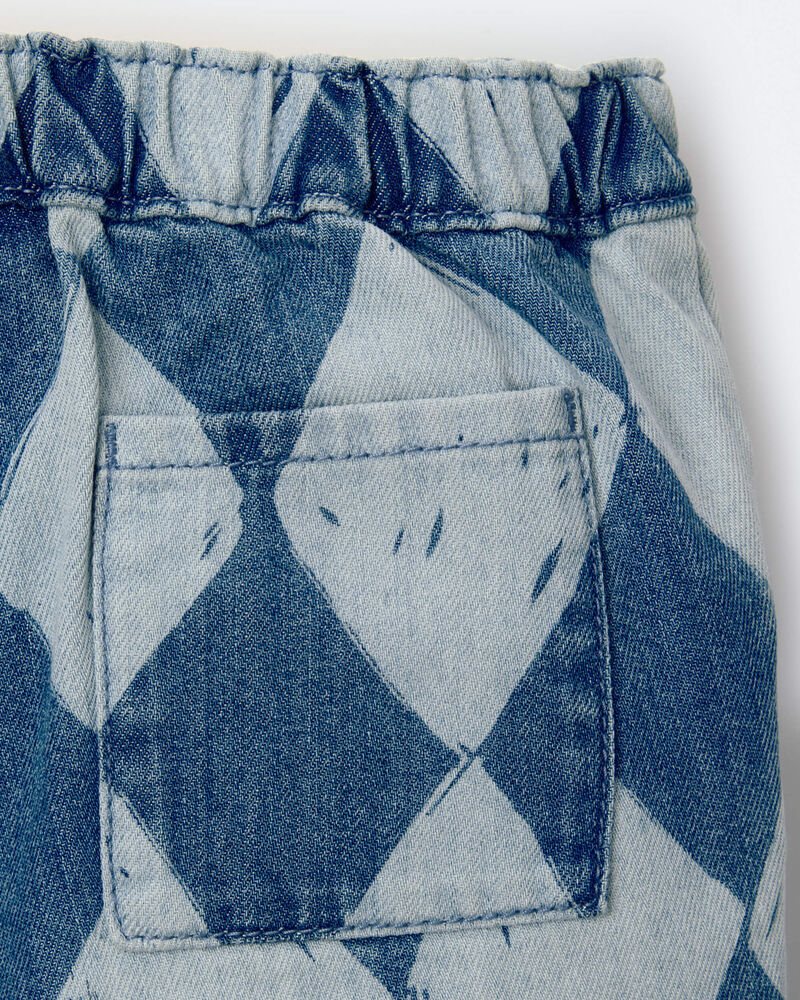 Toddler Boy Bermuda Short in Diamond Denim Print, image 7 of 7 slides