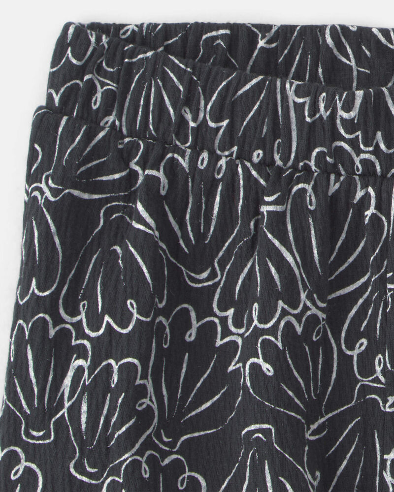Baby Girl 2-Piece Floral Ruffle Top & Short Set - Black/Cream, image 3 of 4 slides