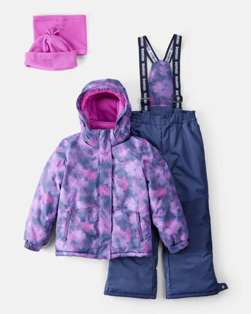 Filles - Habit de neige 2 pièces Taslan imprimé aquarelle - Mauve
, 