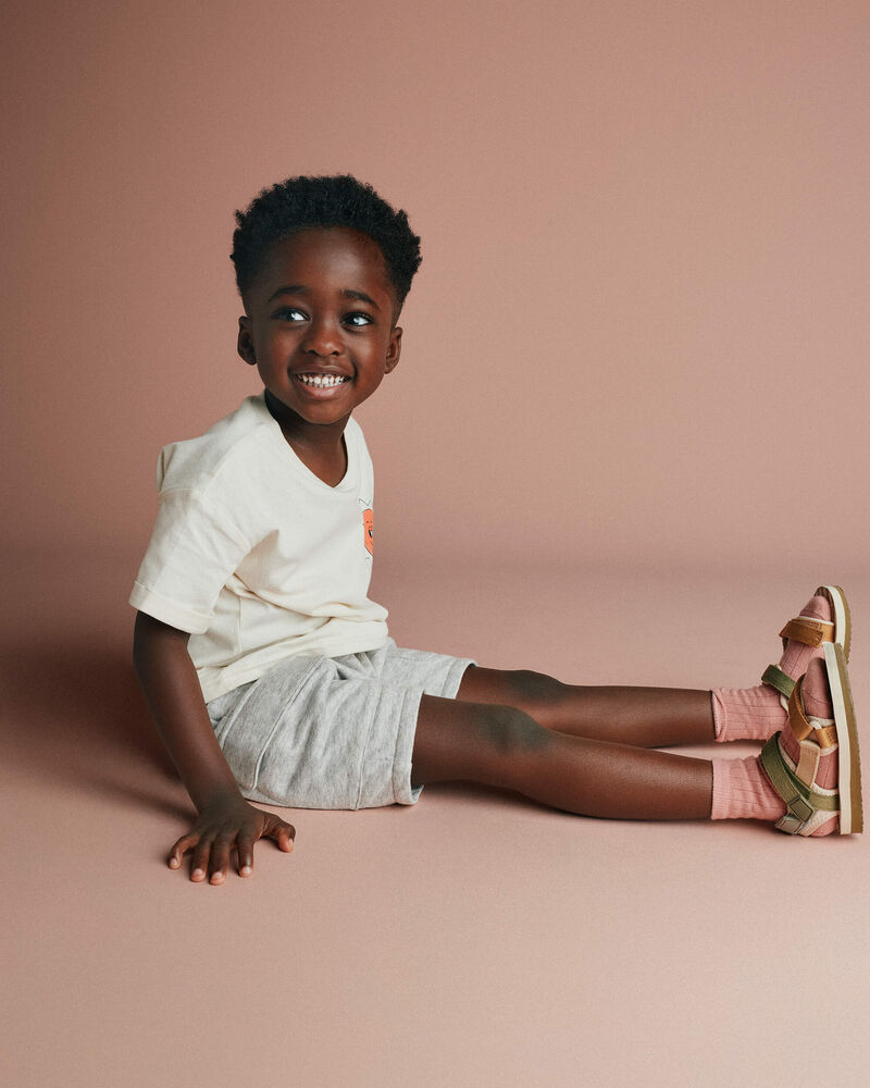 Tout-petit gar&ccedil;on - Short cargo en jersey bouclette - Gris chin&eacute;, image 3 sur 6 diapositives