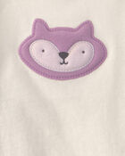 B&eacute;b&eacute; fille - Ensemble 3 pi&egrave;ces haut manches longues &agrave; motif renard et pantalon &ndash; Mauve/Cr&egrave;me, image 4 sur 5 diapositives