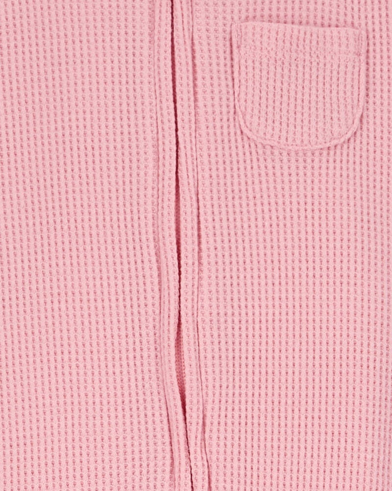 Baby Floral Trim 2-Way Zip Thermal Textured Sleeper Pyjamas, image 2 of 4 slides