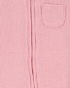 Baby Floral Trim 2-Way Zip Thermal Textured Sleeper Pyjamas, image 2 of 4 slides