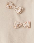 Toddler Girl Bow Floral French Terry Sweatshirt & Pant Set - Beige, image 3 of 4 slides