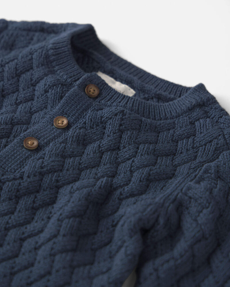 Baby Organic Cotton Sweater Knit Jumpsuit, image 3 of 5 slides