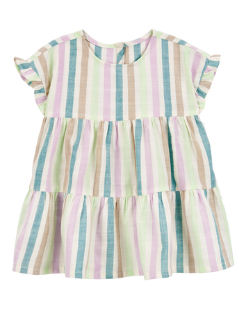 Baby Striped Tiered Dress, 