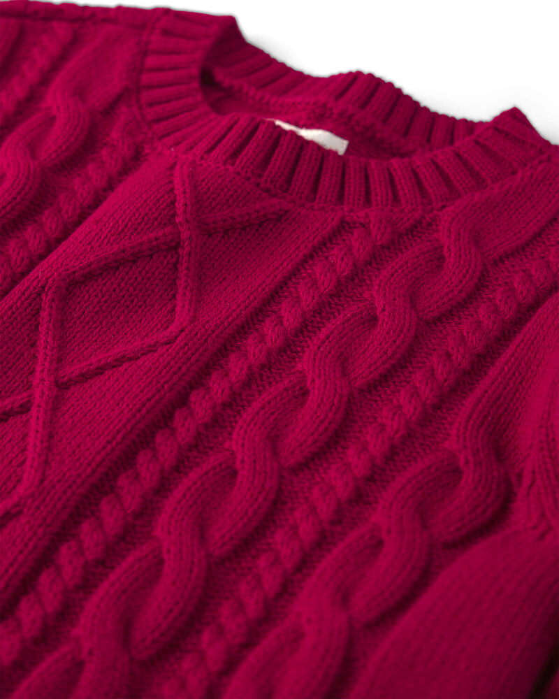 Boys Organic Cotton Cable Knit Sweater, image 3 of 4 slides