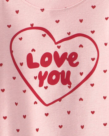 Baby Girl Love You' Valentine's Day Cotton Snug Fit 4-Piece Pyjama Set - Pink, 