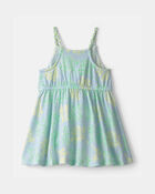 Tout-petit fille - Robe &agrave; volants, feuilles de palmier - Bleu, image 2 sur 3 diapositives
