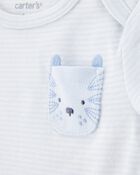 B&eacute;b&eacute; - Emballage de 5 cache-couches &agrave; manches courtes en coton &agrave; animaux, image 9 sur 9 diapositives