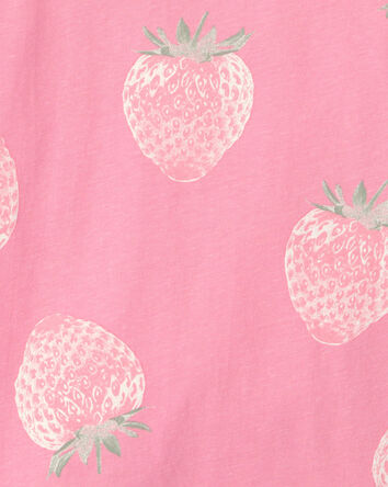 Filles - Haut &agrave; motif de fraises - Rose, 