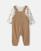 Baby Boy 2-Piece Thanksgiving Thermal Long-Sleeve Overall Set - Brown, image 5 of 6 slides