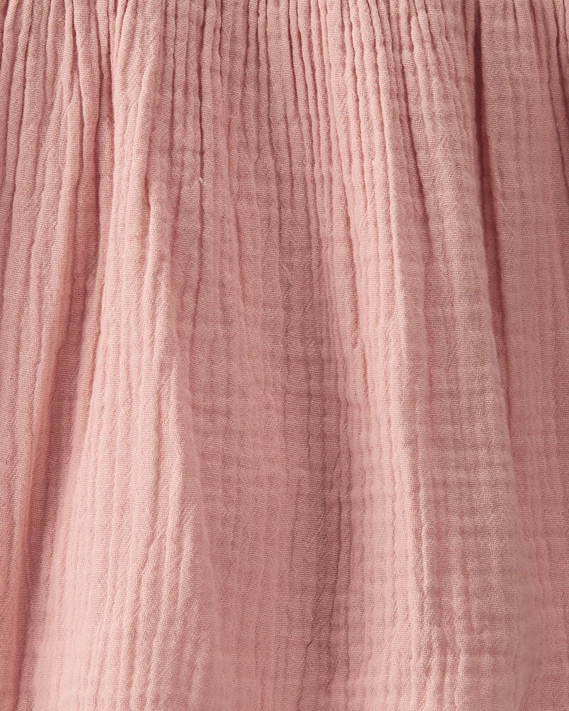 Baby Organic Cotton Gauze Dress in Pink, image 5 of 6 slides