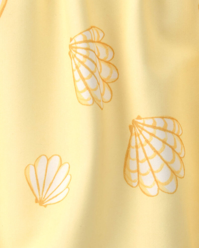 Baby Girl 1-Piece Shell Swimsuit - Yellow, image 4 of 5 slides