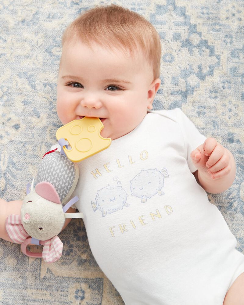 Bandana Buddies Chime & Teethe Toy - Mouse, image 2 of 6 slides