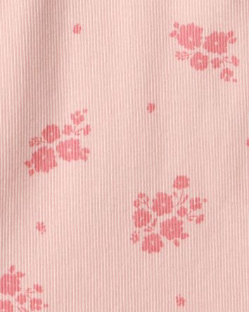 Tout-petit fille - Haut en coton &agrave; manches longues &agrave; volants et fleurs - Rose, 