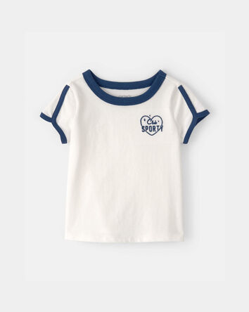 Baby Girl 'Club Sporty' Top - Ivory, 