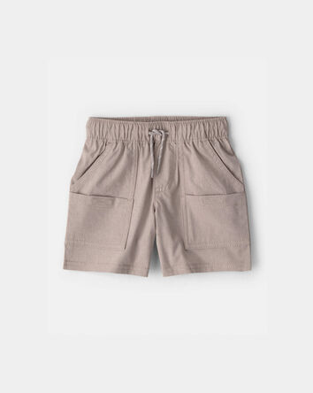 B&eacute;b&eacute; gar&ccedil;on - Short tiss&eacute; avec poches - Taupe, 
