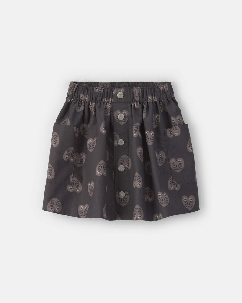 Girls Heart Twill Skirt - Black, image 1 of 4 slides