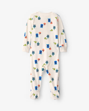 Tout-petit gar&ccedil;on - Pyjama ajust&eacute; 1 pi&egrave;ce &agrave; pieds en DreamPlush &agrave; motif monstre - Cr&egrave;me, 