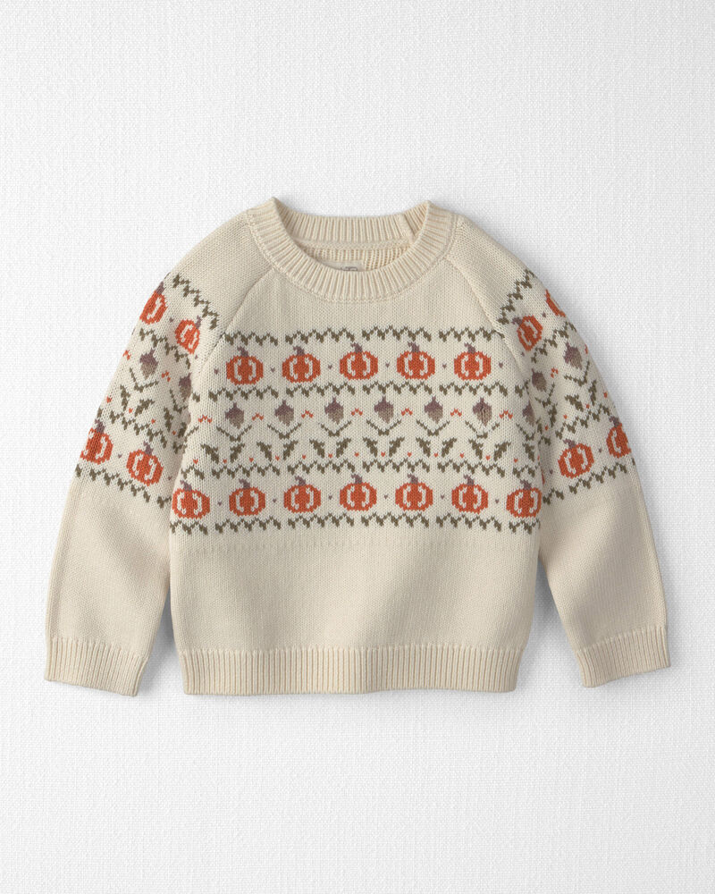 Toddler Organic Cotton Fair Isle Sweater Knit Pullover, image 1 of 4 slides