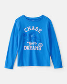 Girls 'Chase Your Dreams' Long-Sleeve Graphic Tee - Blue, image 1 of 3 slides