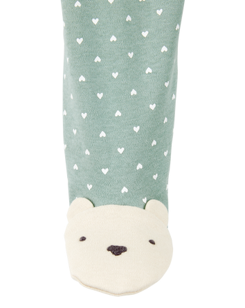 Baby Polka Dot 2-Way Zip Cotton Sleeper pyjamas, 