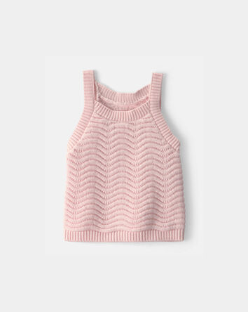 Baby Girl Sweater Knit Tank Top - Pink, 
