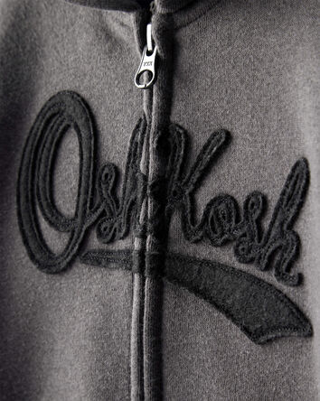 Baby Boy OshKosh Fleece Logo Zip Jacket - Black, 