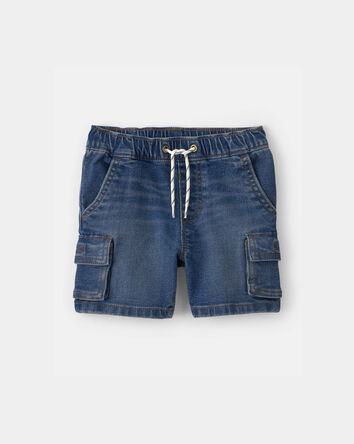 Toddler Boy Denim Drawstring Cargo Shorts - Dark Wash, 