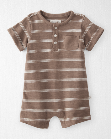 Baby Organic Cotton Romper in Stripes, 