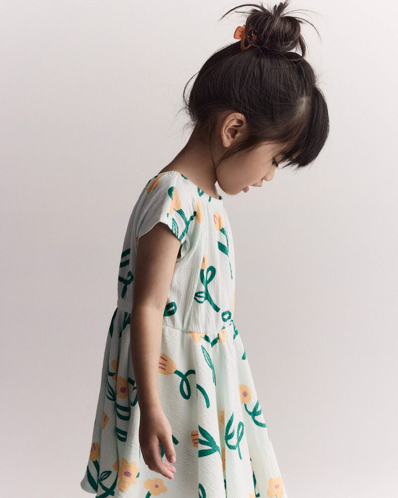 Toddler Girl Avenue Twirl&trade; Dress in Floral Print - Light Green, image 3 of 6 slides